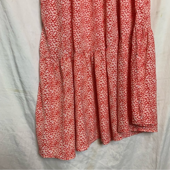 NWT PrettyGarden Red Ditsy Floral One Shoulder Strap Tiered Maxi Dress Sz Small - Picture 6 of 10